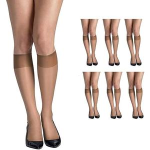 Hanes Women's Silk Reflections Sheer Knee Highs Reinforced Toe (2 Pack)