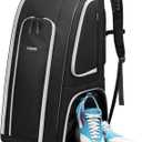 YOREPEK Football Bag for Equipment, Large Football backpack, Gear Bag for Shoulder Pads & Shoes Compartment, Insulated Pocket, Wet Dry Pocket, Fit baseball,basketball,soccer,black