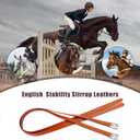 Jeereal English Stirrup Leathers for Equestrian Riding (56" / 142cm, Brown)