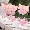 Gejoy 4 Sets Pink Bow Table Centerpiece Decorations Include 4 Pink Bows 4 Decorative Boxes Balloons of Different Sizes 4 Balloon Stand Kits for Wedding Bridal Baby Shower Birthday Party