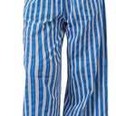 Kissonic Women Striped Pants Casual Drawstring Wide Leg Trousers Loose Lounge Pajama Pants with Pockets, Large