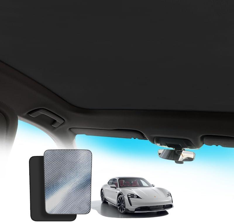 Foldable Sunroof Sunshade Compatible for Porsche Taycan 4, 4S Sunroof Accessories, Heat and UV Reflective Sunshade Roof for Porsche Taycan Accessories Roof Sun Shade (Black)