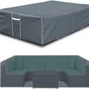 Gasadar Outdoor Furniture Cover Waterproof, Square Patio Sectional Cover,126"x126"x28", 600D Heavy Duty, Grey (Grey+white Seams)