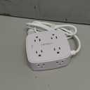 6 Ft Surge Protector Power Strip - 8 Widely Outlets with 4 USB Ports, 3 Side Outlet Extender with 6 Feet Extension Cord, Flat Plug, Wall Mount, Desk USB Charging Station, ETL,White