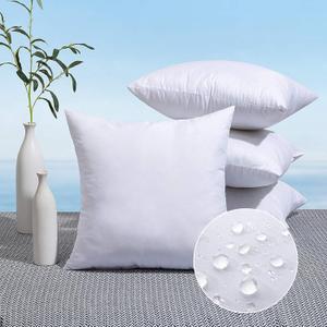 MIULEE Pack of 4 20x20 Outdoor Pillow Inserts, Water-Resistant Throw Pillow Inserts Decorative Premium Square Pillow Stuffer Sham for Porch Swing Couch Sofa Cushion Patio Furniture