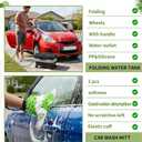 Maxdot Car Wash Bucket with Wheels Lid and Handle, 5.5 Gallon Collapsible Rolling Wash Bucket with 2 Microfiber Mitts for Car Cleaning, Camping, Rv & Pet Bathing
