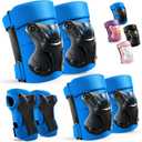 ZIFFY Knee Pads for Kids, Adjustable Knee and Elbow Pads Set with Wrist Guard, Protective Gear for Boys Girls Skateboard Roller Skating Cycling Bike (Small, Blue)