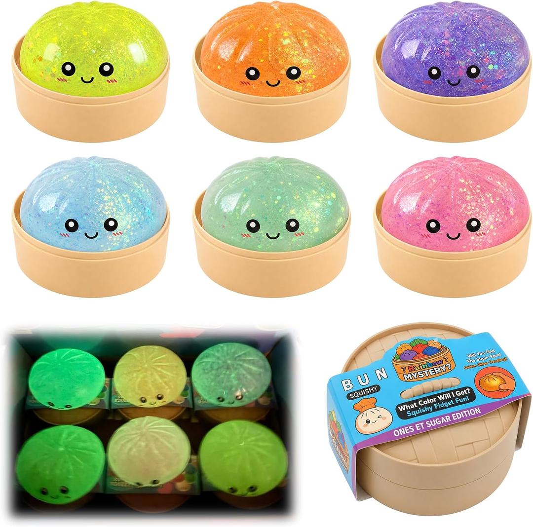 Glow in The Dark Dumpling Squishy,Dumling Mystery Box（Random Color-1Pc）