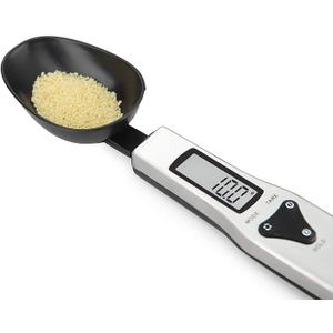 OBEST Kitchen Digital Measuring Spoon Food Scale, Digital Multi-Function Small Digital Spoon Scale, Weight from 0.1 Grams to 500 Grams Support Unit g/oz/gn/ct (Include 2 AAA Batteries)-LCD Display