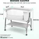 Cowiewie Bassinet Bedside Sleeper, Lightweight Portable Crib, Silver Gray