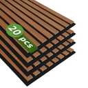 Art3d 4-Pack 12" x 24" Soundproof Wood Slat Panels, 8 sq.ft Acoustic Wall Panels, 3D Wall Panels with Wood Slat Design, Decorative Wood Wall Panel for Accent Walls-Walnut