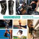 Copper Knee Braces for Women and Men 2 Pack, Knee Compression Sleeve for Knee Pain, Arthritis,ACL, Meniscus Tear, Joint Pain Relief, Knee Support for Running, Working Out, Fitness, Weightlifting (Black, L)