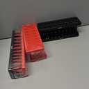 VEVOR Socket Organizer Set, 8PCS High-Rod Socket Holder, 1/ 4'', 3/ 8'' & 1/ 2'' Metric SAE Socket Trays with Clear Labels, Hold up to 176PCS Standard & Deep Sockets, Black & Red (Socket Not Included)