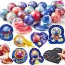JOYIN 30 PCS Valentine Gift Cards with Slime, Galaxy Slime Stress Relief Fidget Toy for Kids Party Favor, Classroom Exchange Prizes, Valentine Party Favors