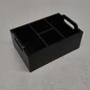 Wooden Smores Kit For Fire Pit Outdoor, Smores Caddy Organizers, Farmhouse Tabletop Smores Bar Holder with Handles, Smores Station Box, Bonfire Campfire Accessories (Black)