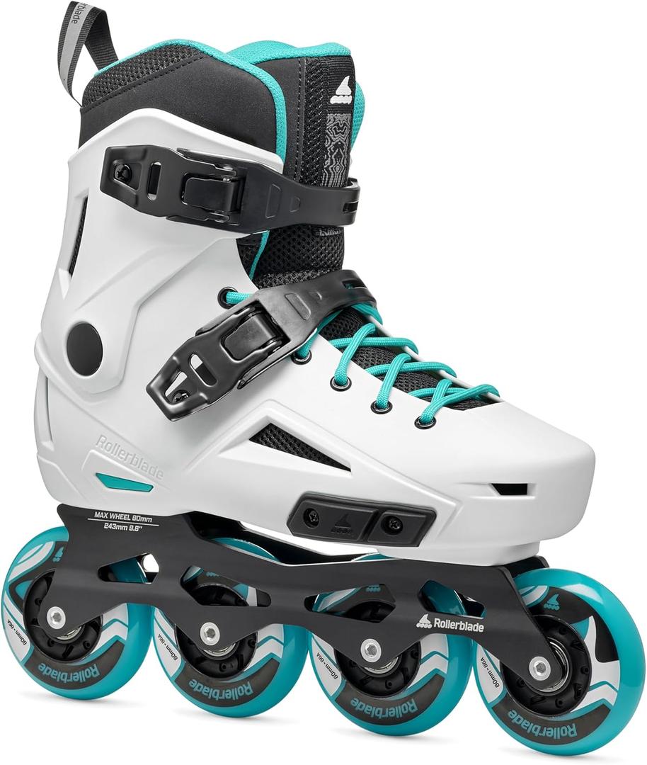 Rollerblade Lightning Women's Urban Inline Skate, White and Aqua (7)