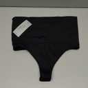 Werena Tummy Control Thong Shapewear for Women Seamless Shaping Thong Panties Body Shaper Underwear (Large, 01# Black-mid Waisted(has Boning))