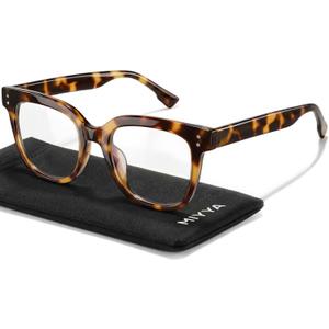 miyya Oversized Blue Light Blocking Glasses for Women | UV & Blue Light Blocker, Chunky Frames, Stylish Eyewear Accessories, Tortoiseshell (Oval)