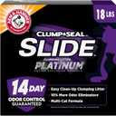 ARM & HAMMER Clump & Seal SLIDE Platinum Multi-Cat Clumping Cat Litter, Easy Clean Technology with No Scrubbing, 14-Day Odor Control, 18 lbs