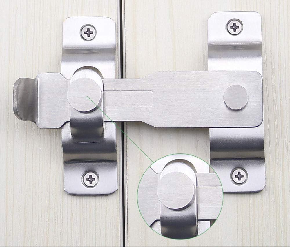 Barn Door Latch Sliding Lock Stainless Steel, Barns Doors Hasp Lock for Window Cabinet Garage and Shed Flip Gate Latches Latch Safety Barrel Bolt