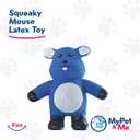 2 x My Pet & Me - Squeaky Dog Toys for Light to Moderate Chewers - Fun Latex Toys for Puppies, Teething, and Gentle Play - Interactive Fetch and Chew Toy with Squeaker (Blue Mouse, 4.3 Inch)