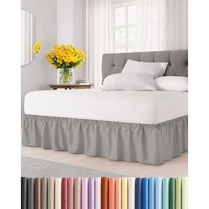 CGK Linens full-size pleated bedskirt in light grey