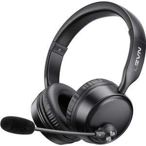 LEVN Bluetooth Headset, Bluetooth Headphones with Microphone (AI Cancelling), 60 Hrs Working Time Dual Connection Wireless Headset with Mic & Mute Button for Work/Phone/Call Center/PC