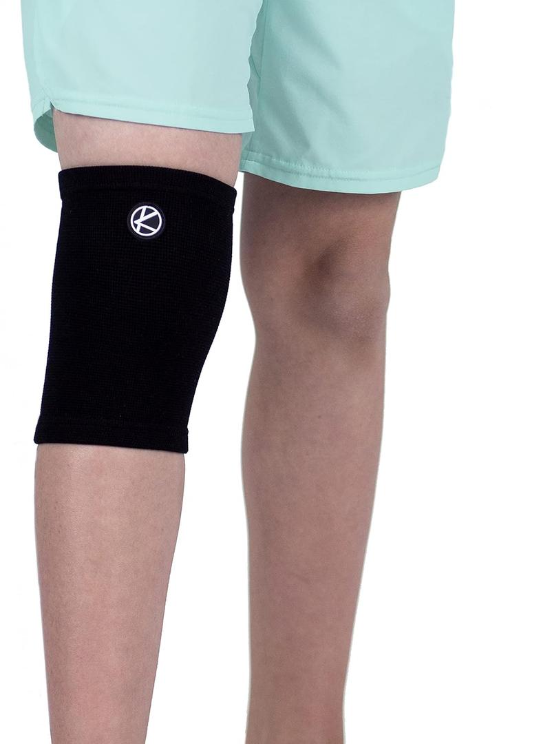 KARM Kids Knee Brace Sleeve - Youth Knee Compression Sleeve for Kids, Child - Support for Pain, Sports, Football, Basketball, Gymnastics, Recovery, Boys & Girls (Black) (One Size)