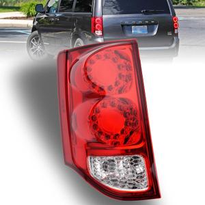 Nakuuly Tail Light Compatible With 2011-2020 Dodge Grand Caravan Left Driver Side LED Taillight Rear Lamp Brake Signal Assembly with Bulb # 5182535AF CH2800199