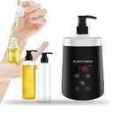 JOJOCOSMO Massage Oil Warmer Digtal Lotion Warmer for SPA, Automatic Oil Warmer For Massage Oil Lotion Cream Heater for Salon, Home, with Two Oil Bottle Dispenser (black)