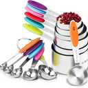 U-Taste 12 Piece Measuring Cups and Spoons Set in 18/8 Stainless Steel : 7 Measuring Cups & 5 Measuring Spoons