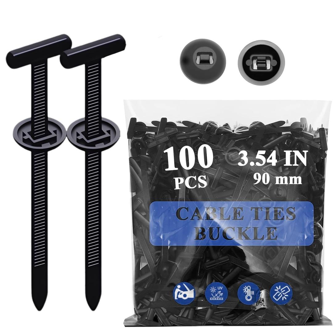 100PCS Nylon Universal Cable Tie Buckle Zip Ties - Heavy Duty Self-Locking Cable Tie Buckles Clips for Car Auto Bumper Fender Repairs, Multipurpose Plastic Fasteners for Automotive Use