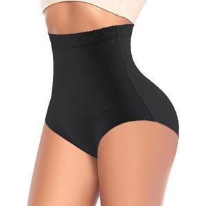 FINETOO Womens Tummy Control Shapewear Underwear High Waisted Seamless Panties Girdle Full Coverage Postpartum Briefs (Black, XL)