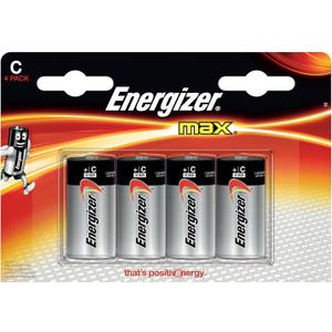 Energizer Max Premium C Batteries, Alkaline C Cell Battery (4 Count) E93BP-4