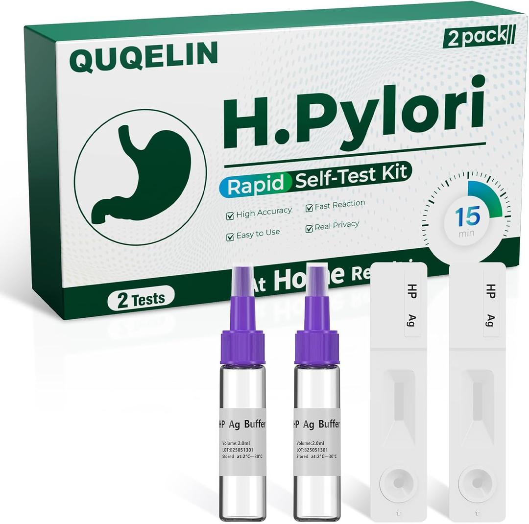 H Pylori Test Kit 2 PCS H. Pylori Test, H-Pylori Stool (Antigen) Self-Test for Home Use, 99.9% Accurate, Fast 10-15 Min Results, Easy to Use, No Lab Needed