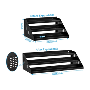 BOIVSHI Spice Organizer, Spice Rack for Expandable 3Tier, Spice Organization for Cabinet Expandable Width and Adjustable Height, Seasoning Organizer for Cabinet, Countertop, Pantry, Black