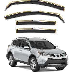 in-Channel Window Rain Guards Fit for Toyota RAV4 2013 2014 2015 2016 2017 2018, Rain Guards, Visors Vent Visors Window Deflector for 13-18 Toyota RAV 4, Vent Shades Car Accessories -4 pcs