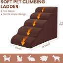 Dog Stairs for Small Dogs, High Density Foam Dog Steps, Extra Wide Non-Slip Pet Ramp for High Beds Or Couch, Soft Doggie Ladder for Dogs Injured, Older Pets, Small Cats