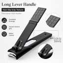 3 x Aogeili Long Lever Nail Clippers with File for Thick Toenails & Fingernails