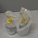 Glass Coffee Syrup Dispenser 10oz, Syrup Bottles with Ribbed Design, Gold Syrup Pump, Coffee Bar Accessories, Honey Dispenser (2)