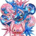 12PCS Cartoon Foil Balloons 18" and 26" Blue and Pink Birthday Party Decorations Aluminum Foil 6PCS Pink Foil and 6PCS Blue Foil Balloons for Birthday Party Dcor