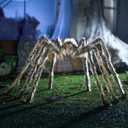 3 x Halloween Decorations Big Giant Spider 4.9 Ft Black Soft Hairy Scary Spider Fake Large Pops for Halloween Outdoor Yard Party