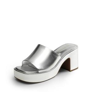DREAM PAIRS High Chunky Platform Heels for Women Fashion Comfort Slip on Square Open Toe Block Heel Sandals,Size 8.5,Silver-Pu,SDHS2410W