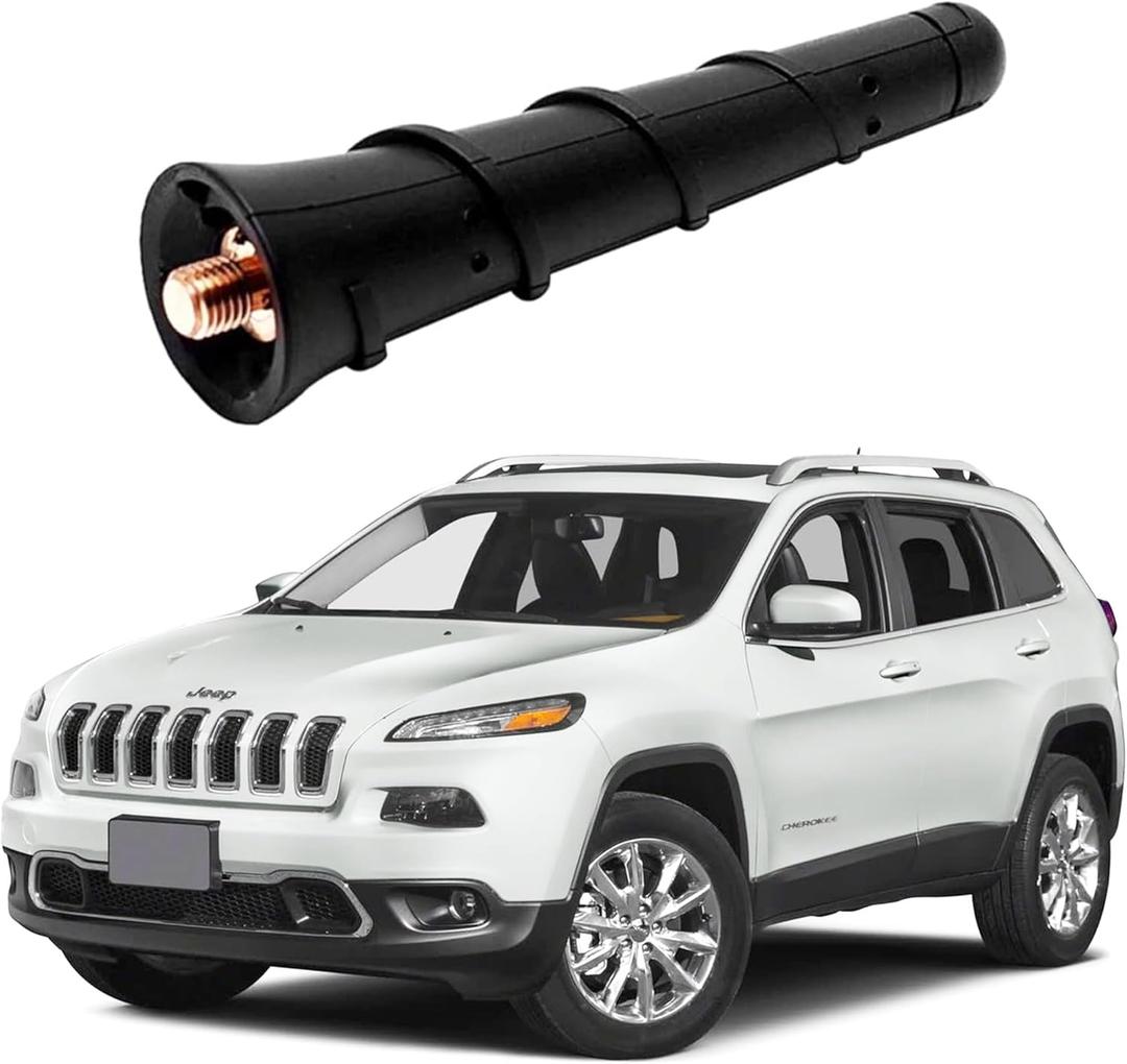 BASIKER Short Antenna for 2011-2025 Jeep Cherokee Compass Renegade Grand Cherokee, Chrysler 200,Fiat 500,Dodge Journey Durango Avenger Dart Nitro,Car Antenna Replacement 5091100AB 68297936AA 5091100AA (3.2 INCH)
