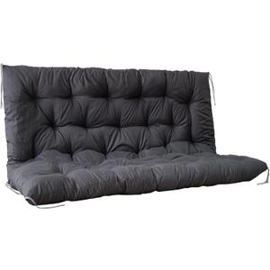 Porch Swing Cushions, Outdoor Cushions for Patio Furniture with Backrest, Thickened 4" Swing Cushions for Outdoor Furniture, for Porches, Patios, Outdoors and Gardens (Dark Gray,48x40)