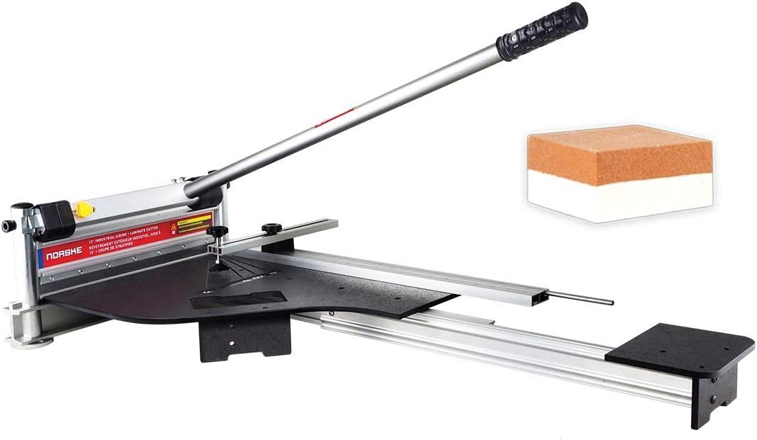 Newly Launched Norske Tools NMAP006 13 inch Laminate Flooring and Siding Cutter with CLAMP and Sliding Extension Table including BONUS Honing Stone