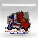 Original Piece of the Berlin Wall - Authentic Souvenir from the Real Wall in Germany Mounted in Acrylic Display (Large (4"X4"), Divided City)