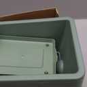 Window Box Planter, 7 Pack Plastic Vegetable Flower Planters Boxes 17 Inches Rectangular Flower Pots with Saucers for Indoor Outdoor Garden, Patio, Home Decor (Aqua)