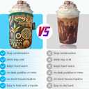 Neoprene Insulated Cup Sleeve for Iced Coffee, Hot & Cold Beverages  Reusable, Washable Drink Holder Cup Sleeve  Anti-Slip, Eco-Friendly, Multi-Color Design (BUSH, SMALL)