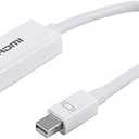 Philips Mini DisplayPort to HDMI Adapter, Unidirectional, Audio and Video, Full HD 1080p, 4K Ultra HD, Slim Compact Portable Design, White Cable, for All Brands, SWV9200F/27